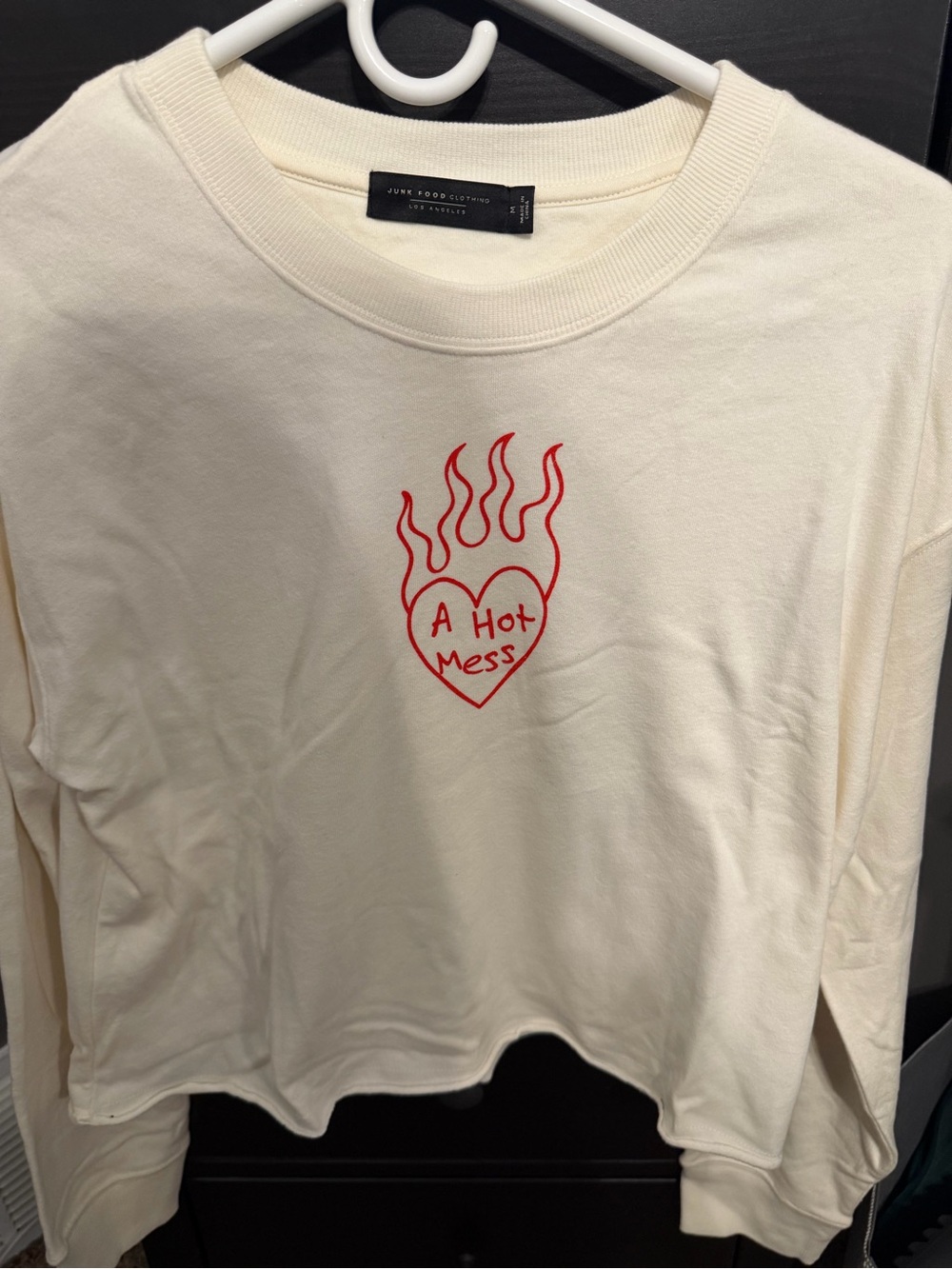 Junkfood A Hot Mess Cropped Long Sleeve